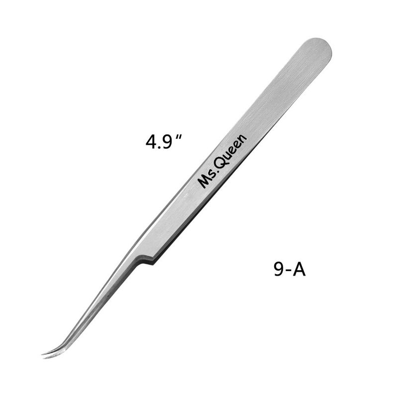 Ms.Queen Eyelash Extension Tweezers,Professional Curved Pointed Isolation Tweezers for Classic Individual Volume Mink Lash Extensions - Image 2